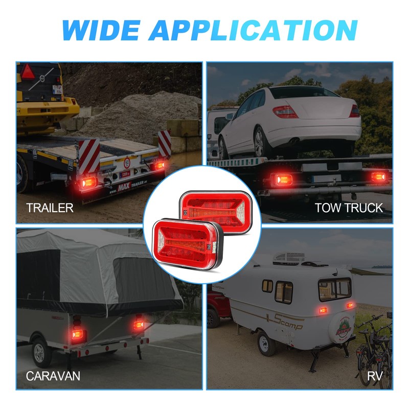 SUPAREE Wireless Magnetic Trailer Tail Lights Kit, LED Rechargeable Tow