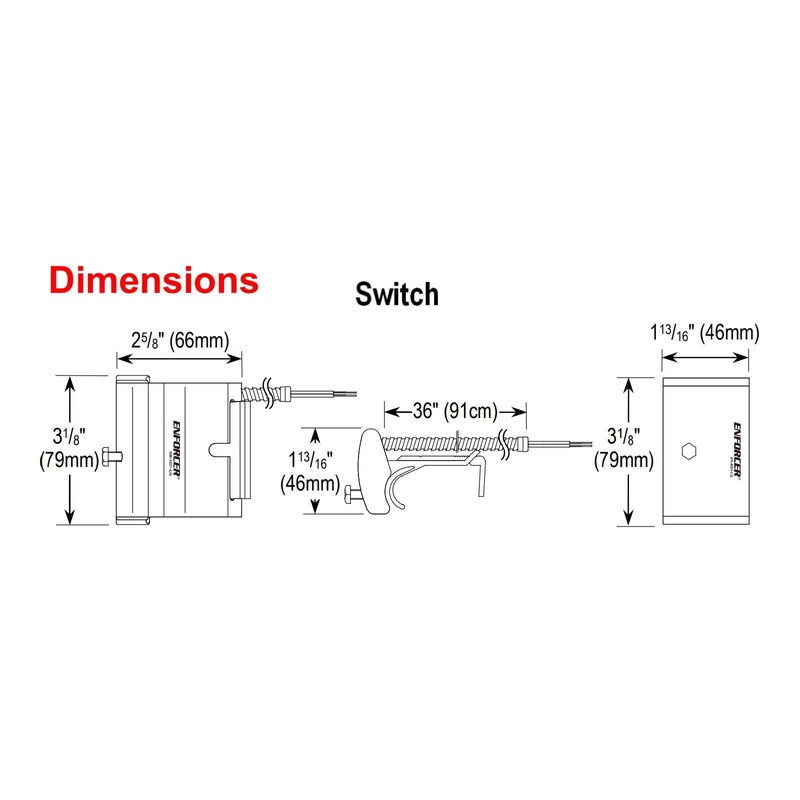 Seco-Larm SM-4201-L3Q Enforcer Track-Mount Overhead Door Magnetic Contact; 3" Gap;