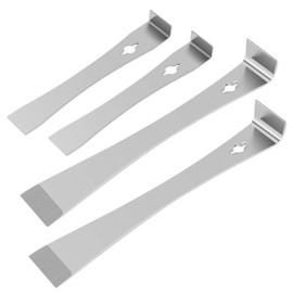 4 Pcs Pry Bar Scraper Set with Built in Nail Puller Stainless Steel Pry Bar Set Flat Pry Tool Multifunctional Crowbar Tool Portable Trim Puller Tool for Kitchen Remodel Scraping Pulling Lifting Silver