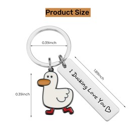 GUYOMM I Ducking Love You Keyring,Cute Duck Gift for Couples,Metal Duck Keyring for Valentine's Day Birthday Christmas Anniversary,I Love You Gift for Boyfriend Girlfriend Him Her
