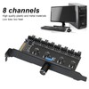 ASHATA PC Fan Hub, 8 Channel Button Fan Speed Controller
