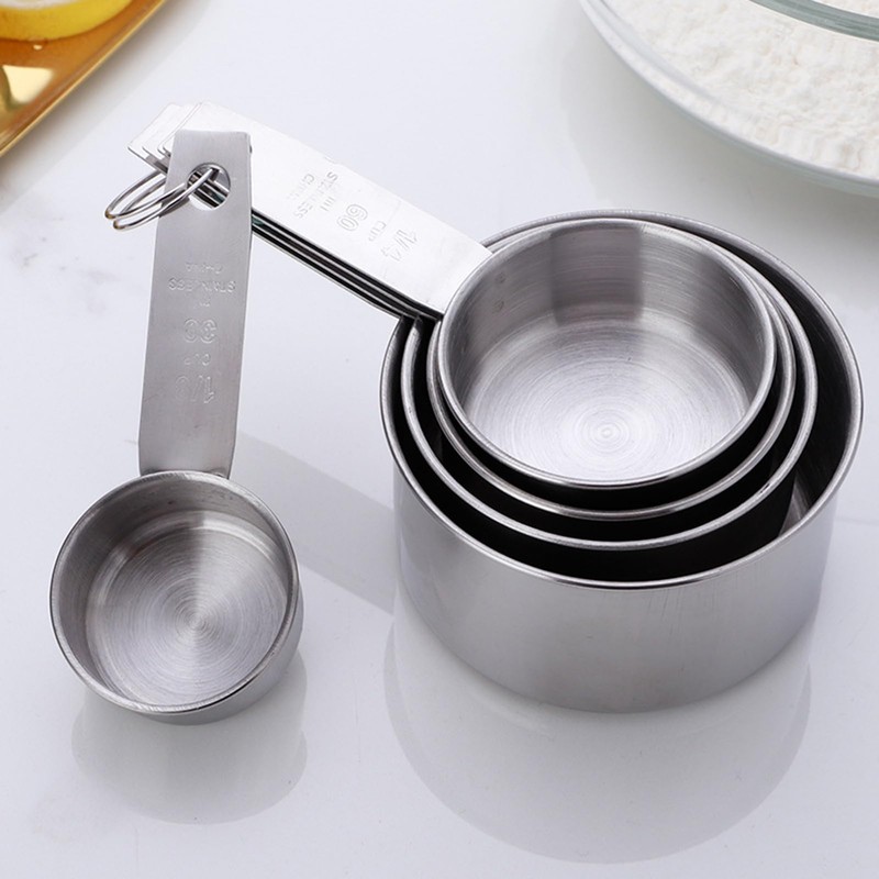 Stainless Steel Measuring Cups, 5 Piece Stackable Measuring Set, Baking