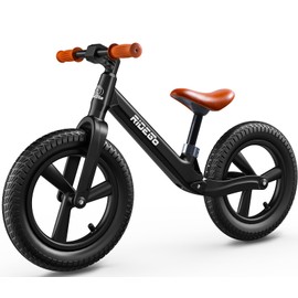 Ridego 14 Inch Balance Bike for Kids 3-6 Year Old,Lightweight Kids Bike with Adjustable Seat, Push Bicycle with Air Rubber Tires，Ride-on Toys Birthday Gift