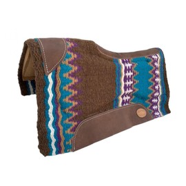 Klassy Cowgirl Brown, Purple & Blue Wool Saddle Pad w/Memory Felt
