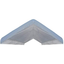 Heavy Duty Waterproof Valance Canopy Cover, White, 12’ x 30’ (for 10' x 30' Frame Footprint)