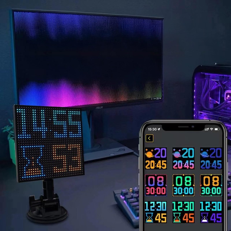 Luminea Scoreboard: Digital Programmable LED Picture Frame, 32 x 32