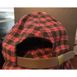 Time And Tru Women's Mini Check Adjustable Baseball Cap/Hat Black/Red NWT