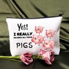 PLITI Pig Makeup Bag Funny Pig Lover Gift Pet Pig