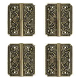 Tiazza 4Pcs Antique Brass Double Doors Hinges Cabinet Drawer Wardrobe Bookcase Door Removable Hinges Furniture Accessories