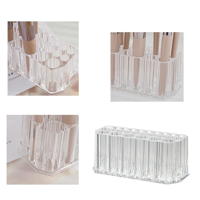 QUUPY 26 Slots Eye Liner Organizer Acrylic Makeup Brush Holder
