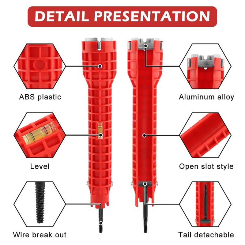 ELEGICKLIP 14-in-1 Multi-functional Wrench Faucet Sink Installer Tool for Toilets