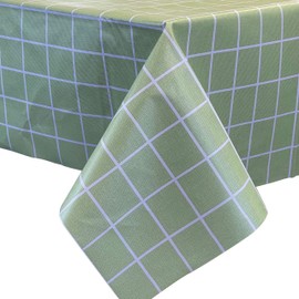 allgala Mantel protector de vinilo PVC impermeable con diseño de cuadros, 132 x 132 cm, color verde, TC59007