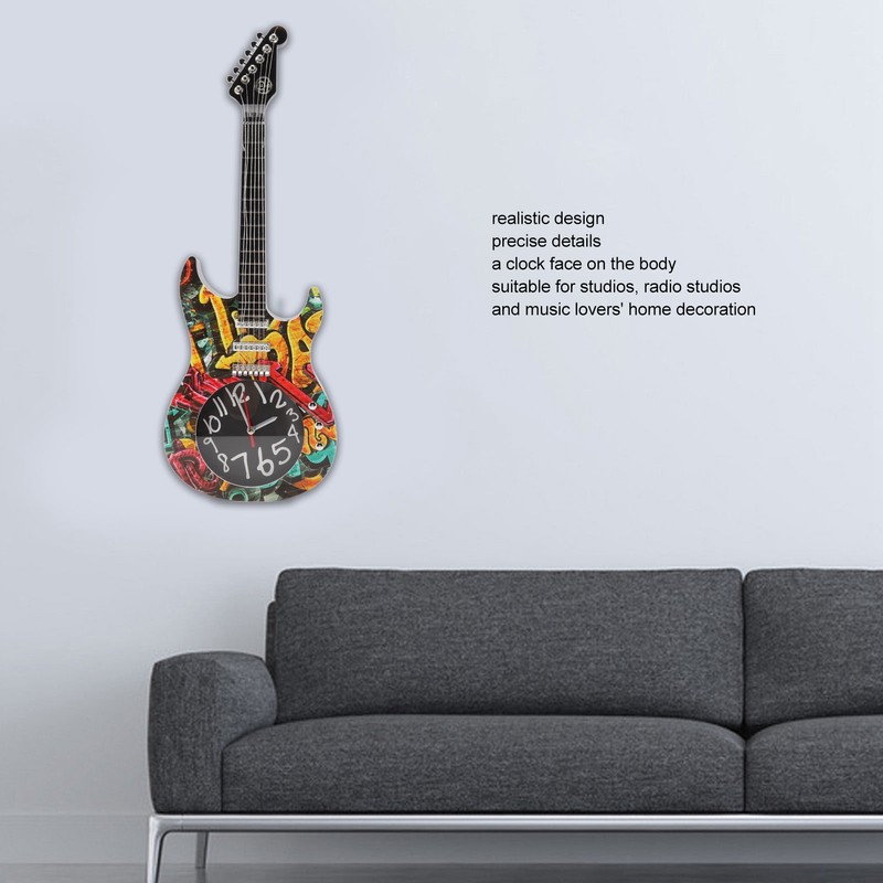 Guitar Wall Clock Simulation Time Accurate Guitar Clock Wall Decor