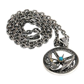 Silver KYASYA 925 Silver Coin Necklace, Men's, Silver925, Turquoise, Eagle, Feather Necklace, Silver Coin, Gift