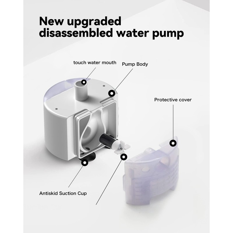 Cat Water Fountain Pump, GIOTOHUN Cat Fountain Replacement Pump, Ultra-Quiet