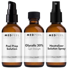 MedPeel Glycolic Acid 30% Chemical Peel at Home Kit – Includes Peel, Prep & Neutralizer – Light Strength Chemical Peel for Fine Lines, Wrinkles & Radiant Skin – Suitable for All Skin Tones