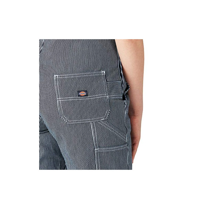 Dickies Women's Hickory Stripe Boyfriend Bib Overalls, Stonewashed Hic