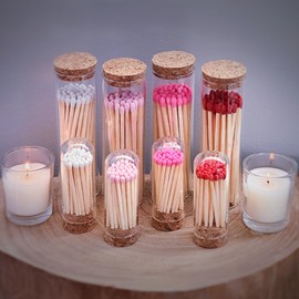 4" Matches in Color(s) of Your Choice (200 Count, with Striking Stickers) | Decorative Unique & Fun for Your Home, Gifts, Accessories & Events | Premium Long Wood Safety Matches by Thankful Greetings