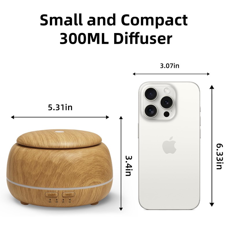 SPLITSKY 300ML Essential Oil Diffuser with Remote and 4 Timer