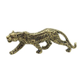 Mingchen Brass Leopard Ornament, Small Cheetah Figurine, Cheetah Statue, Gold Animal Figurines, Table Top Decoration for Home Office (Leopard)