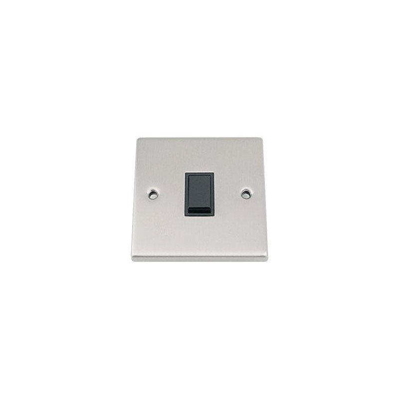 Light Switch 1 Gang - Satin Matt Chrome - Square