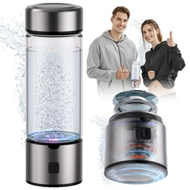 Hydrogen Water Bottle, SPE PEM Technology, 4000PPB, ROHS Certified, Water Treatment in 3 Minutes, 420 ml, Black