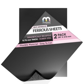 WarMag Rubber Steel Sheets | Soft Metal Sheet (Ferrous) for Wargaming Miniatures, Magnetic Display or Hobby Purposes (0.75mm Thick, A4 (30 x 21cm) Single Sheet)