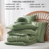 sponwilar 7 Pieces King Size Comforter Set, Sage Green Tufted