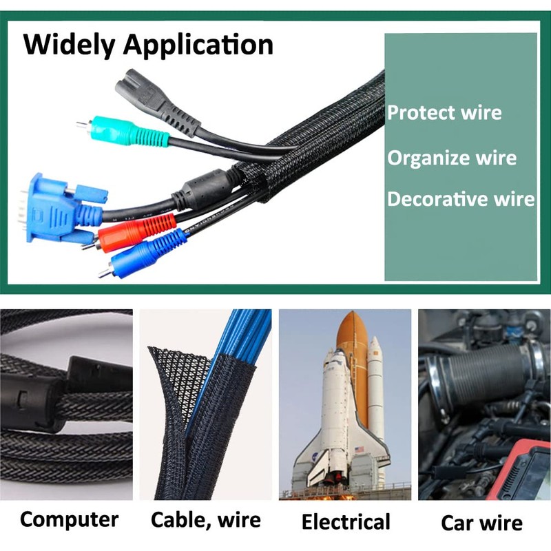 ETOPARS 19 mm Self-Closing Cable Sleeve, Braided Hose, Split Hoses,