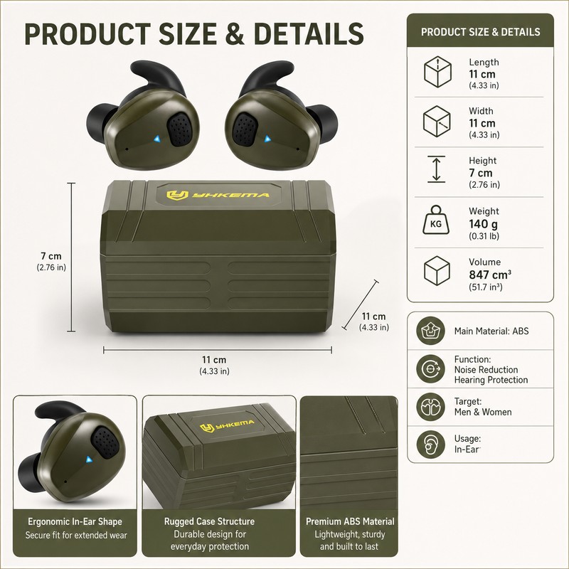 Shooting Earplugs for Hearing Protection – Bluetooth Noise Reduction Earbuds