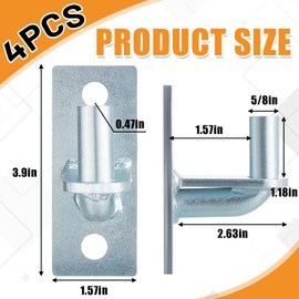 Dunzy 4 Pcs Wall Mount Gate Hinges, Heavy Duty Wall Plate Hinges for Farm Gates, Mount Gate Hinge with 5/8 Hinge Pin Outdoor Chain Link Fence