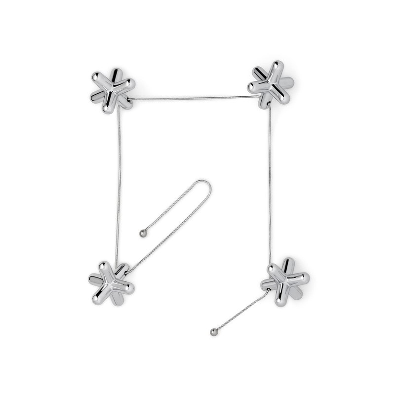 Alessi Tripod GCH01 Design Topfuntersatz mit verstellbaren Teilen, verchromt Zamak,