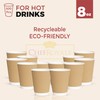 CHEF ROYALE 500x 8oz Disposable Kraft Paper Hot Coffee Cups