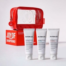 Dr.FORHAIR Travel Kit - Heritage Shampoo 70ml x3 + Travel Pouch - Korean Hair Care Mini Shampoo Travel Set Gift