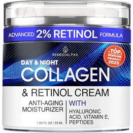 Collagen Face Cream with Retinol & Hyaluronic Acid - Anti Aging Moisturizer for Women & Men, Firming Day & Night Cream for Wrinkles, Hydrating Facial Lotion for All Skin Types