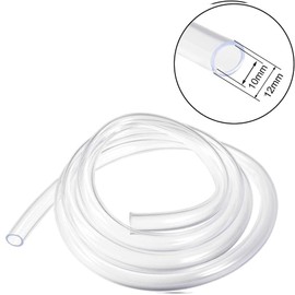 Yesallwas Tank Air Pump, 6.6 ft (2 m) Length, Inner Diameter 0.4 inch (10 mm), Outer Diameter 0.5 inch (12 mm), Clear Plastic PVC Hose Pipe Tube for Garden, Aquarium