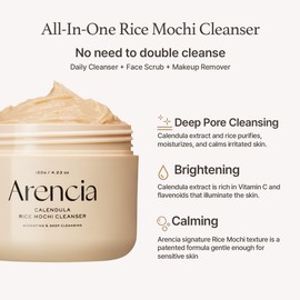 ARENCIA Calendula Rice Mochi Fresh Cleanser - Moisturizing, Brightening & Deep-Cleansing (4.23oz)