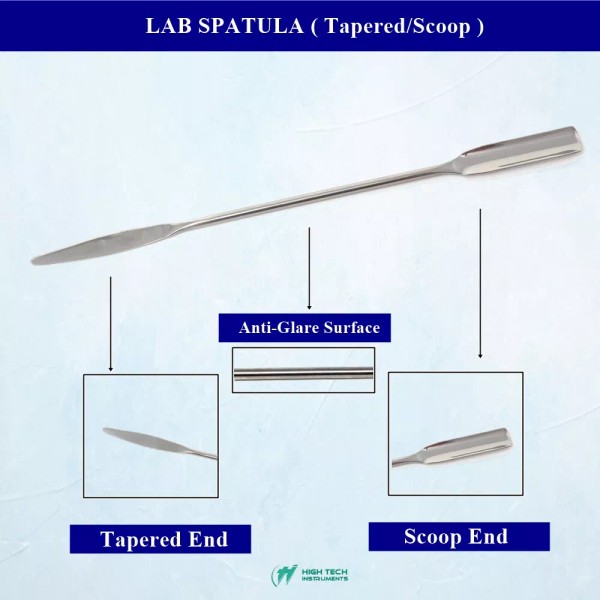 HTI Brand Lab Spatula Tapered/Scoop 7" , Mixing Pastes Stainless
