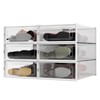 PARANTA 6-Piece Boot and Shoe Storage Box, Stackable Clear Plastic