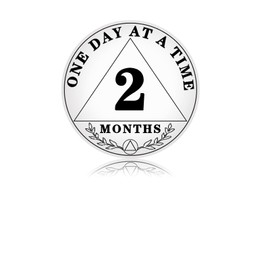 2 Month Sobriety Chip, 60 Days Sobriety Coin One Day at A Time AA Chips and Medallions - Recovery Coin Sober Token for Alcoholics Anonymous Recovery Sober Gifts