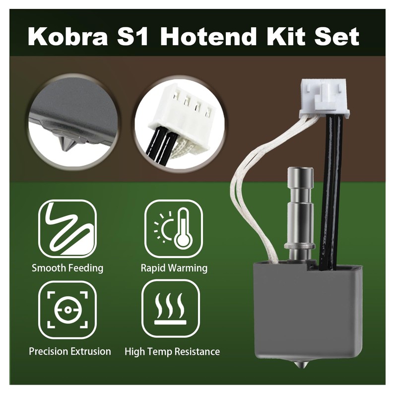 IdeaFormer-3D Kobra S1 Hotend, 0.4mm Hardened Steel Nozzle Extruder Hotend