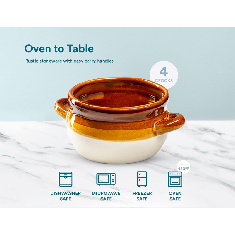 KooK French Onion Soup Bowl, French Onion Soup, Crock, Oven