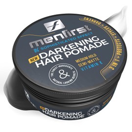 MENFIRST Darkening Hair Pomade, Medium Hold Styling Paste And Sculpting Wax, Matte Finish, Instantly Darkens Grey And White Hair While Nourishing And Protecting