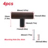 Antrader 4-Pack Walnut Wood Drawer Pulls, Single Hole T Kitchen/Wardrobe/Cabinet
