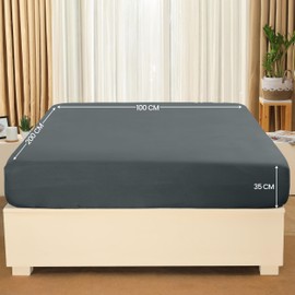 Utopia Bedding - Fitted Sheet 100 x 200 cm - Grey - Brushed Microfibre Fitted Sheet - 35 cm Deep Pocket