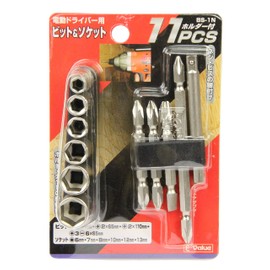 E-Value Bit & Socket 11 Piece Bit & Socket BS-1N Hex Shaft 6.35mm