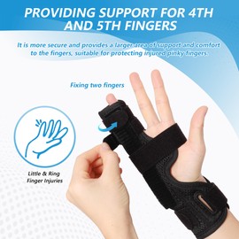 joingood Pinky Finger Splint, Boxer Fracture Splint, Metacarpal Splint for 4th or 5th Finger, Finger Splint for Broken Finger Trigger Finger Arthritis Tendonitis,Fits for Left & Right Hand (Mesh,L/XL)