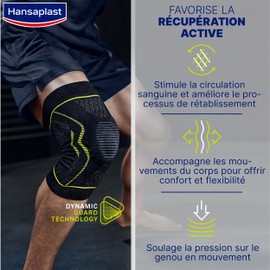 HANSAPLAST Knee Brace (1 Piece) Size S/M, Sports Knee Brace for Knee Protection and Injury Prevention, Adjustable Knee Brace for Daily Use