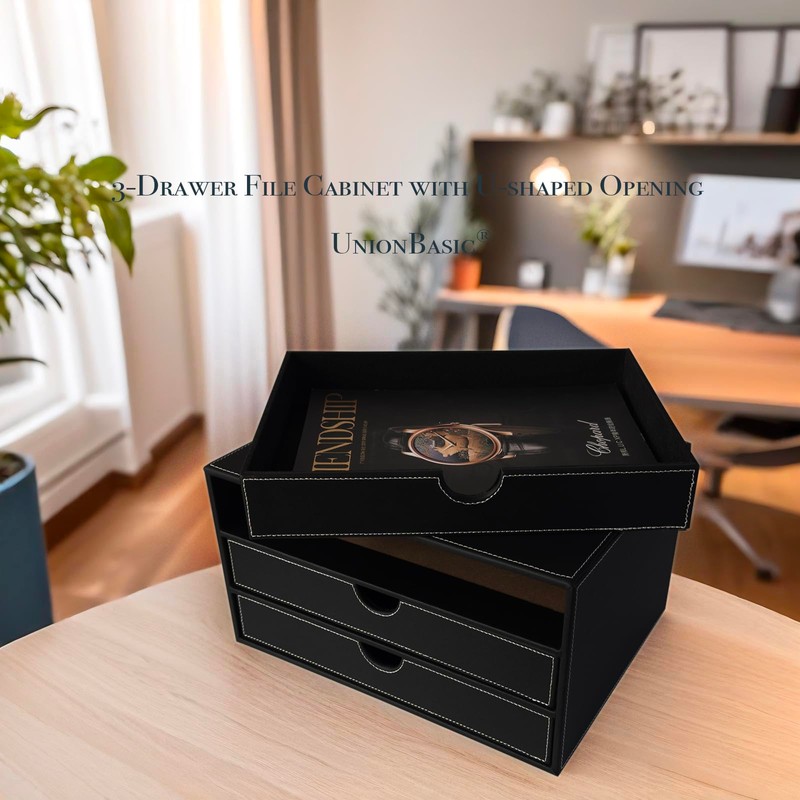 UnionBasic Document Organizer, 3-Drawer File Cabinet Document Storage Box, Office