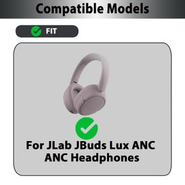 Adhiper Replacement Ear Pads for JLab JBuds Lux ANC Headphones, Protein Leather Earpads as Same as OEM with Soft Memory Foam - Mauve